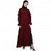 Front open classic frill abaya- Maroon