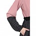 Classic front open abaya with polka dot- Pink-Black