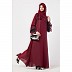 Stonework Umbrella abaya with matching Hijab- Maroon Stonework Umbrella abaya with matching Hijab- Maroon