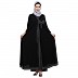 Kaftan abaya with polka dots- Black