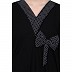 Kaftan abaya with polka dots- Black