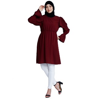 Designer modest tunic- Maroon