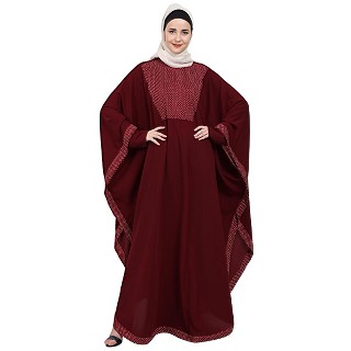 Indo Classic Kaftan- Maroon