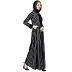 Layered striped abaya- Black Layered striped abaya- Black