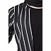 Layered striped abaya- Black Layered striped abaya- Black