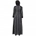 Layered striped abaya- Black Layered striped abaya- Black
