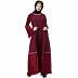 Double layered pleated abaya- Maroon Double layered pleated abaya- Maroon
