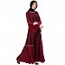Double layered pleated abaya- Maroon Double layered pleated abaya- Maroon