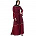 Double layered pleated abaya- Maroon Double layered pleated abaya- Maroon