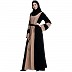Dual colored Dubai style abaya- Black-Khaki Dual colored Dubai style abaya- Black-Khaki