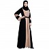 Dual colored Dubai style abaya- Black-Khaki Dual colored Dubai style abaya- Black-Khaki