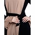 Dual colored Dubai style abaya- Black-Khaki Dual colored Dubai style abaya- Black-Khaki
