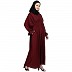 Loose fit Crinkle abaya- Maroon