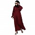 Loose fit Crinkle abaya- Maroon