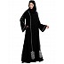 Loose fit abaya with embroidery work- Black Loose fit abaya with embroidery work- Black