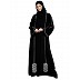 Loose fit abaya with embroidery work- Black Loose fit abaya with embroidery work- Black