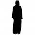 Loose fit abaya with embroidery button work- Black