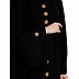 Loose fit abaya with embroidery button work- Black