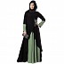 Polka dotted asymmetrical matching combo dress for mother and daughter- Green-black Polka dotted asymmetrical matching combo dress for mother and daughter- Green-black