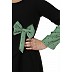 Polka dotted asymmetrical matching combo dress for mother and daughter- Green-black