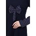 Polka dotted asymmetrical matching combo dress for mother and daughter- Navy-blue