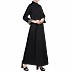 Designer Front open abaya with handwork- Black-Gold