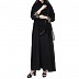 Designer Front open abaya with handwork- Black-Gold