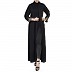 Designer Front open abaya with handwork- Black-Gold