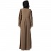 Designer Pintuck abaya with pearl work- Beige