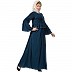 Designer Pintuck abaya with pearl work- Teal Green Designer Pintuck abaya with pearl work- Teal Green