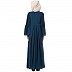 Designer Pintuck abaya with pearl work- Teal Green Designer Pintuck abaya with pearl work- Teal Green
