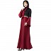 Designer dual colored pleated abaya- Maroon-Black Designer dual colored pleated abaya- Maroon-Black