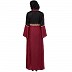 Designer dual colored pleated abaya- Maroon-Black Designer dual colored pleated abaya- Maroon-Black