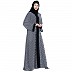 Shrug combo abaya- Black-White Shrug combo abaya- Black-White