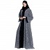 Shrug combo abaya- Black-White Shrug combo abaya- Black-White
