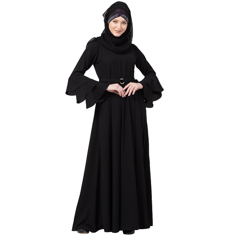 black bell sleeve abaya