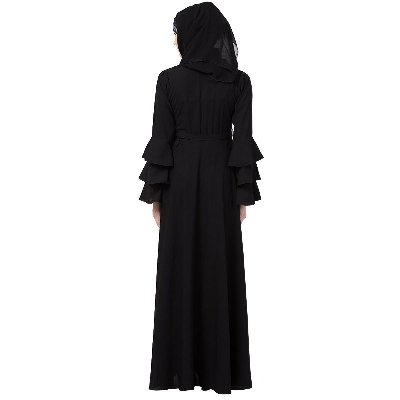 black bell sleeve abaya