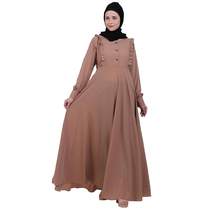 Umbrella Abaya- Buy umbrella abaya with frill work at shiddat.com