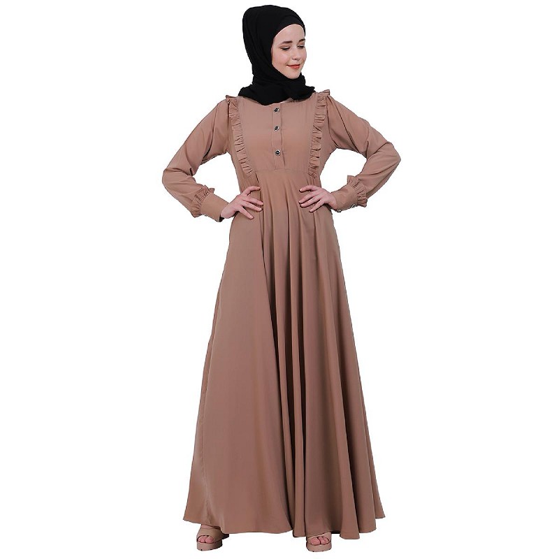 Umbrella Abaya- Buy umbrella abaya with frill work at shiddat.com