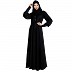 Umbrella abaya in shiny nida fabric- Black Umbrella abaya in shiny nida fabric- Black