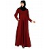 Umbrella abaya with potli buttons neck design- Maroon Umbrella abaya with potli buttons neck design- Maroon