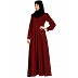 Umbrella abaya with potli buttons neck design- Maroon Umbrella abaya with potli buttons neck design- Maroon