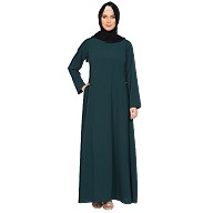 A-line inner abaya- Bottle Green