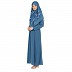 Simple abaya with a matching Instant Hijab- French Blue