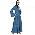Coat collar Abaya with matching inner- French Blue