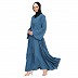 Coat collar Abaya with matching inner- French Blue