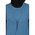 Coat collar Abaya with matching inner- French Blue