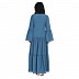 Coat collar Abaya with matching inner- French Blue
