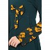 Printed asymmetrical dress abaya- Green-Black