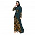 Printed asymmetrical dress abaya- Green-Black